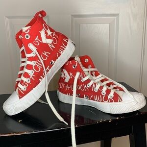 Converse Not A Chuck Red White High Top Sneakers Chuck Taylors youth size 4 kids